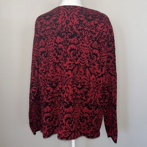 J.Jill Black & Red Rhinestone Sweater Size Large - Picture 6 of 8